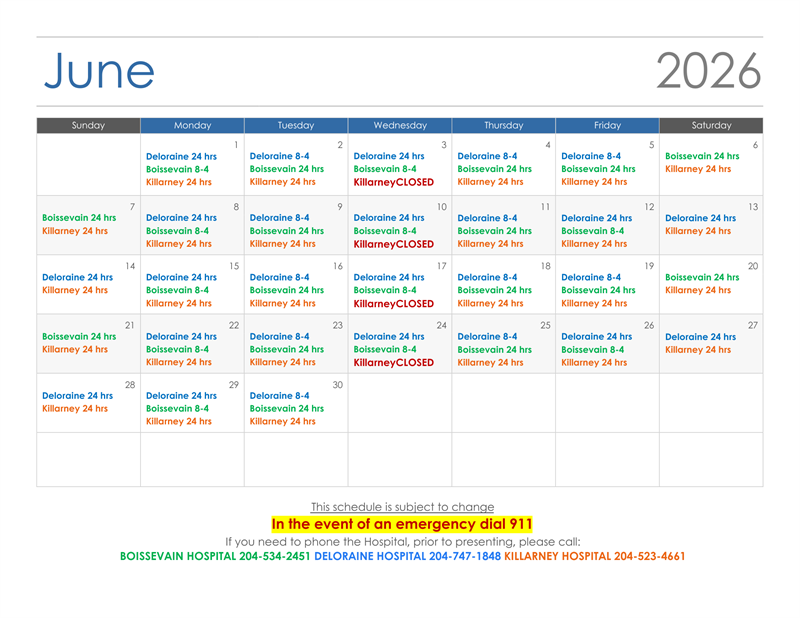 Deloraine_On_Call_Schedule_June_2026